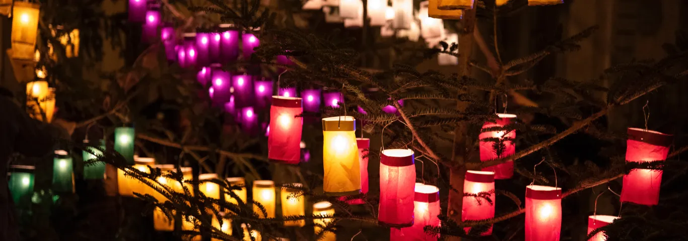 Brightly colored lanterns are used to decorate during the Lantern Festival