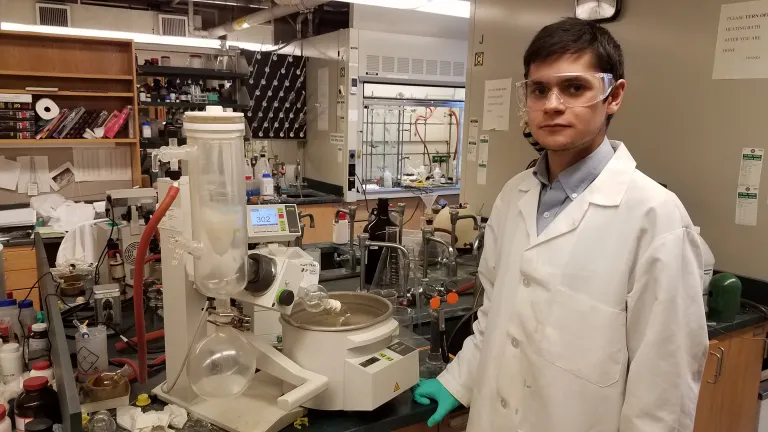 Khalid Mahmood in the lab