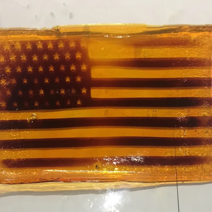 American flag photopatterned into hydrogel